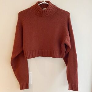 Aritzia Rust Cowl Neck Sweater